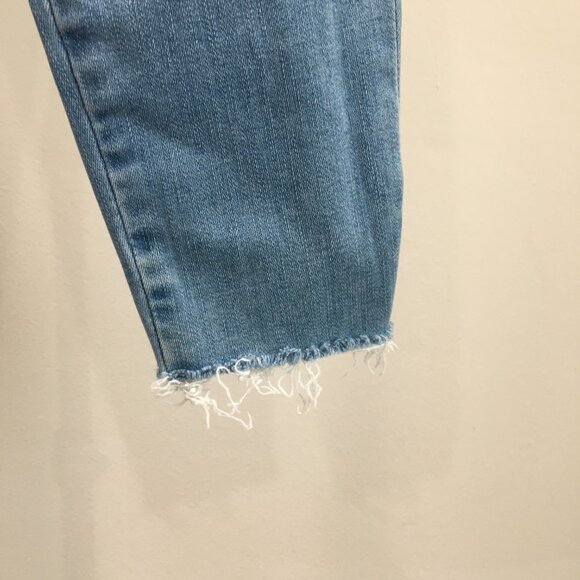 FRAME Le One Skinny Caspio Fray Edge Hem Organic Cotton Blend Slim Fit Jeans - Picture 8 of 10